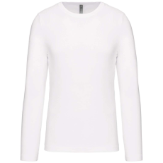 KARIBAN Férfi kereknyakú hosszú ujjú pamut póló, Kariban KA359, White-L
