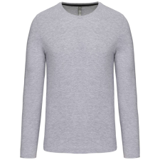 KARIBAN Férfi kereknyakú hosszú ujjú póló, Kariban KA359, Oxford Grey-S férfi póló
