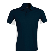 KARIBAN Férfi kétszínű rövid ujjú galléros piké póló, Kariban KA232, Navy/White-3XL férfi póló