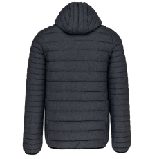 KARIBAN Férfi meleg és ultrakönnyű kapucnis bélelt kabát , Kariban KA6110, Marl Dark Grey-3XL