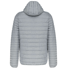 KARIBAN Férfi meleg és ultrakönnyű kapucnis bélelt kabát , Kariban KA6110, Marl Silver-3XL