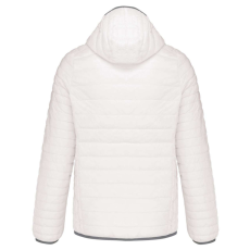 KARIBAN Férfi meleg és ultrakönnyű kapucnis bélelt kabát , Kariban KA6110, White-2XL
