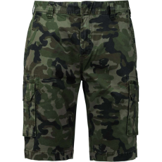 KARIBAN Férfi oldalzsebes bermuda, Kariban KA754, Olive Camouflage-50