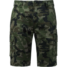 KARIBAN Férfi oldalzsebes bermuda, Kariban KA754, Olive Camouflage-52 férfi rövidnadrág