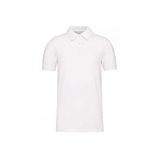KARIBAN Férfi organikus férfi piké pamut póló, Kariban KA2025, White-XL