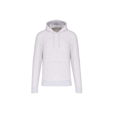 KARIBAN Férfi organikus kapucnis pulóver, Kariban KA4027, Ash Heather-2XL férfi pulóver, kardigán