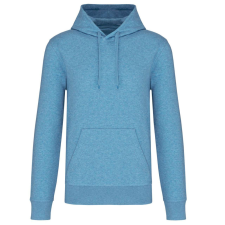 KARIBAN Férfi organikus kapucnis pulóver, Kariban KA4027, Cloudy Blue Heather-5XL férfi pulóver, kardigán