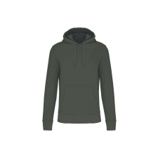 KARIBAN Férfi organikus kapucnis pulóver, Kariban KA4027, Dark Khaki-S férfi pulóver, kardigán
