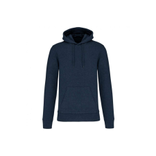 KARIBAN Férfi organikus kapucnis pulóver, Kariban KA4027, French Navy Heather-4XL férfi pulóver, kardigán