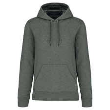 KARIBAN Férfi organikus kapucnis pulóver, Kariban KA4027, Green Marble Heather-M férfi pulóver, kardigán