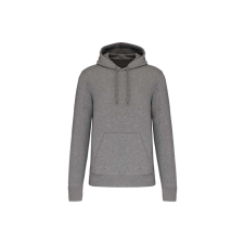KARIBAN Férfi organikus kapucnis pulóver, Kariban KA4027, Grey Heather-5XL férfi pulóver, kardigán