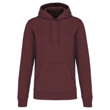 KARIBAN Férfi organikus kapucnis pulóver, Kariban KA4027, Wine Heather-3XL férfi pulóver, kardigán