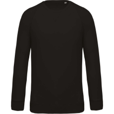 KARIBAN Férfi organikus környakas raglános pulóver, Kariban KA480, Black-2XL