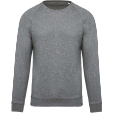 KARIBAN Férfi organikus környakas raglános pulóver, Kariban KA480, Grey Heather-3XL