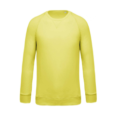 KARIBAN Férfi organikus környakas raglános pulóver, Kariban KA480, Lemon Yellow-M
