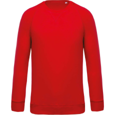 KARIBAN Férfi organikus környakas raglános pulóver, Kariban KA480, Red-2XL