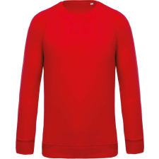 KARIBAN Férfi organikus környakas raglános pulóver, Kariban KA480, Red-3XL férfi pulóver, kardigán