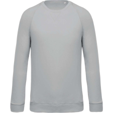 KARIBAN Férfi organikus környakas raglános pulóver, Kariban KA480, Snow Grey-XL férfi pulóver, kardigán
