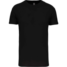 KARIBAN Férfi organikus rövid ujjú póló, Kariban KA3025IC, Black-4XL