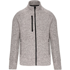 KARIBAN Férfi poliészter cipzáras dzseki, Kariban KA9106, Light Grey Mélange-2XL férfi pulóver, kardigán