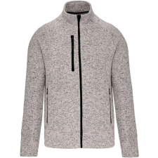 KARIBAN Férfi poliészter cipzáras dzseki, Kariban KA9106, Light Grey Mélange-XL férfi pulóver, kardigán