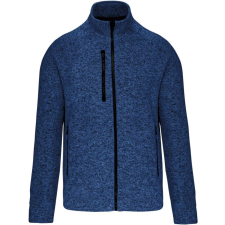 KARIBAN Férfi poliészter cipzáras dzseki, Kariban KA9106, Light Royal Blue Mélange-4XL férfi pulóver, kardigán