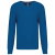 KARIBAN Férfi prémium V-nyakú pulóver, Kariban KA982, Mykonos Blue Heather-S