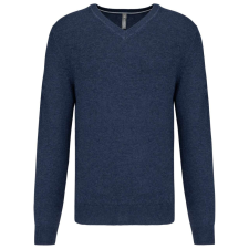 KARIBAN Férfi prémium V-nyakú pulóver, Kariban KA982, Navy Heather-XS férfi pulóver, kardigán