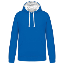 KARIBAN Férfi pulóver kontrasztos bélésű kapucnival, Kariban KA446, Light Royal Blue/White-2XL férfi pulóver, kardigán