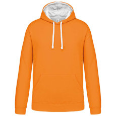 KARIBAN Férfi pulóver kontrasztos bélésű kapucnival, Kariban KA446, Orange/White-4XL