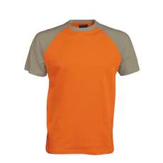 KARIBAN Férfi raglán ujjú kétszínű baseball póló, Kariban KA330, Orange/Light Grey-XL