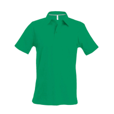 KARIBAN Férfi rövid ujjú galléros piké póló, Kariban KA241, Kelly Green-XL férfi póló