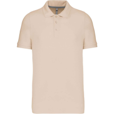 KARIBAN Férfi rövid ujjú galléros piké póló, Kariban KA241, Light Sand-S férfi póló