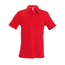 KARIBAN Férfi rövid ujjú galléros piké póló, Kariban KA241, Red-4XL