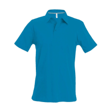 KARIBAN Férfi rövid ujjú galléros piké póló, Kariban KA241, Tropical Blue-XL férfi póló