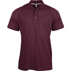 KARIBAN Férfi rövid ujjú galléros piké póló, Kariban KA241, Wine-3XL