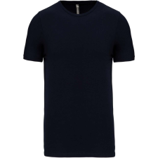 KARIBAN férfi rövid ujjú környakas sztreccs póló KA3012, Navy-XL férfi póló