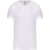 KARIBAN férfi rövid ujjú V-nyakú sztreccs póló KA3014, White-XL