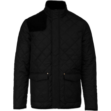 KARIBAN férfi steppelt kabát KA6126, Black/Black-M férfi kabát, dzseki