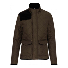 KARIBAN Férfi steppelt kabát, Kariban KA6126, Mossy Green/Black-M