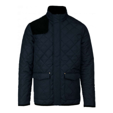 KARIBAN Férfi steppelt kabát, Kariban KA6126, Navy/Black-S férfi kabát, dzseki