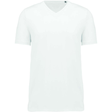 KARIBAN Férfi V-nyakú pamut póló, Supima pamutból, Kariban KA3002, White-S