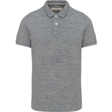 KARIBAN Férfi vitage hatású galléros piké póló, Kariban KV2206, Slub Grey Heather-S