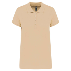 KARIBAN galléros Női piké póló, rövid ujjú KA255, Light Sand-M
