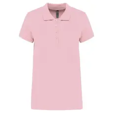 KARIBAN galléros Női piké póló, rövid ujjú KA255, Pale Pink-M