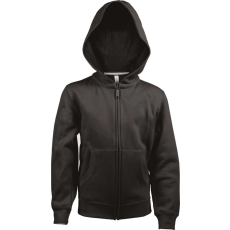 KARIBAN Gyermek cipzáras kapucnis pulóver, Kariban KA455, Black-8/10