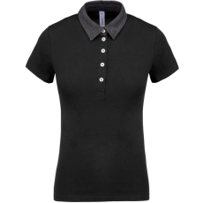 KARIBAN KA261 LADIES' TWO-TONE JERSEY POLO SHIRT 2XL