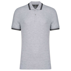 KARIBAN KA272 MEN&- 039;S 2 STRIPED SHORT SLEEVED POLOSHIRT L