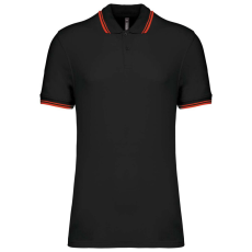 KARIBAN KA272 MEN&- 039;S 2 STRIPED SHORT SLEEVED POLOSHIRT L