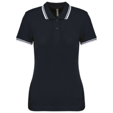 KARIBAN KA273 LADIE&- 039;S 2 STRIPED SHORT SLEEVED POLOSHIRT L